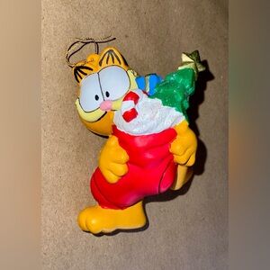 Garfield Vintage Christmas Ornament with stocking and glitter accents by PAWS